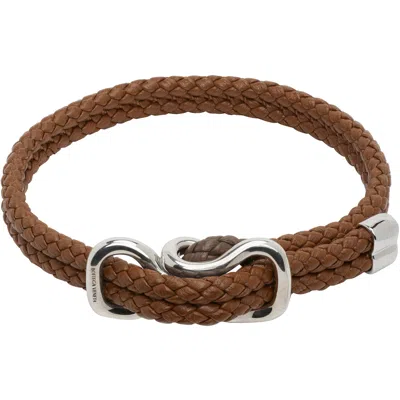 Bottega Veneta Leather Bracelet In Brown