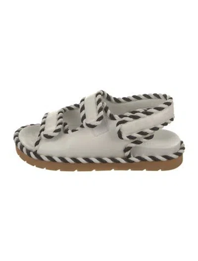 Pre-owned Bottega Veneta Leather Braided Accents Gladiator Sandals In Multi
