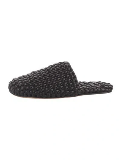 Pre-owned Bottega Veneta Leather Braided Accents Slippers In Black