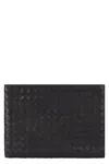 Bottega Veneta Intrecciato Piccolo Leather Zip-around Wallet In Black