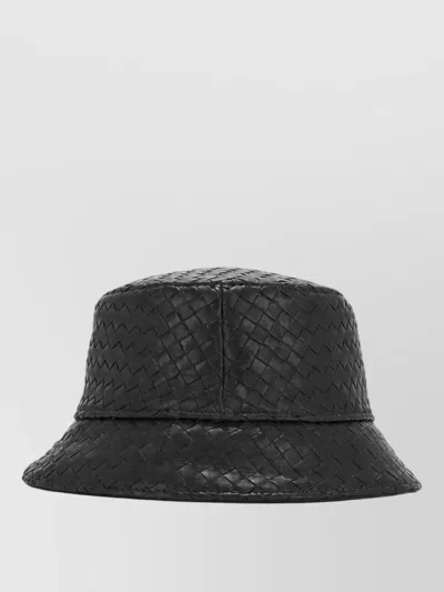 Bottega Veneta Leather Bucket Hat In Black