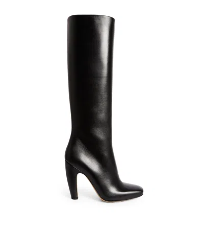 BOTTEGA VENETA LEATHER CANALAZZO KNEE-HIGH BOOTS 100