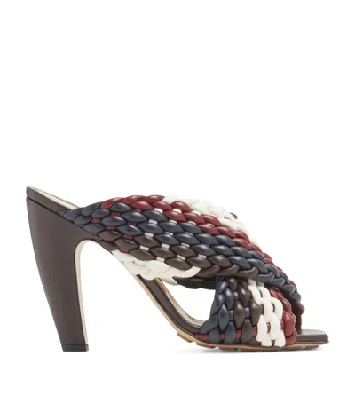 Bottega Veneta Leather Canalazzo Sandals 100 In Blue