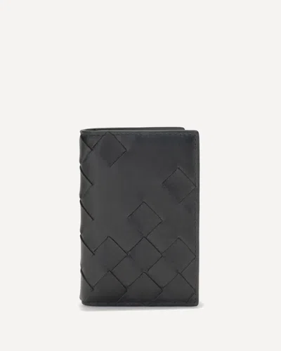 Bottega Veneta Leather Card Case In Black