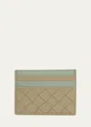 Bottega Veneta Intecciato Leather Card Case In Trane