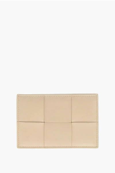 Bottega Veneta Leather Card Holder In Nude