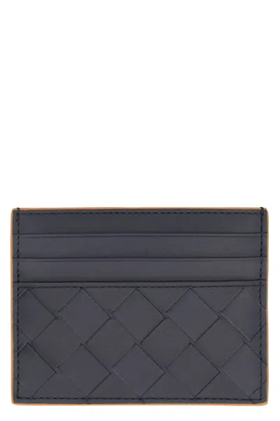 Bottega Veneta Leather Card Holder In Blue