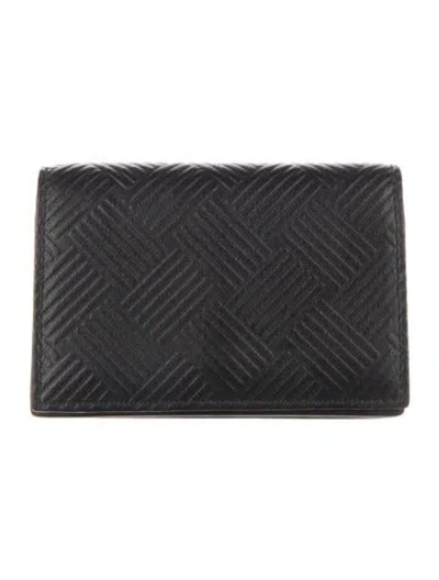 Pre-owned Bottega Veneta Leather Card Holder In Black