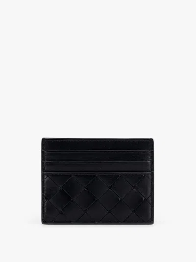 Bottega Veneta Leather Card Holder In Black