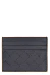 Bottega Veneta Leather Card Holder In Blue