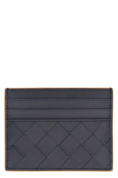 Bottega Veneta Men's Leather Card Holder In Blue