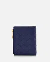 Bottega Veneta Leather Card-holder In Blue