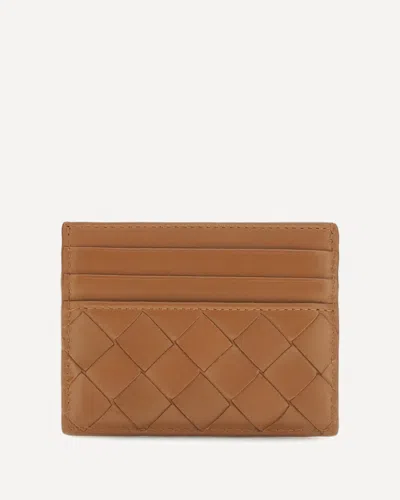 Bottega Veneta Leather Card Holder In Brown