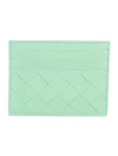 Pre-owned Bottega Veneta Leather Card Holder In Green