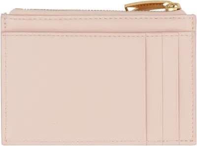Bottega Veneta Leather Card Holder In Pink