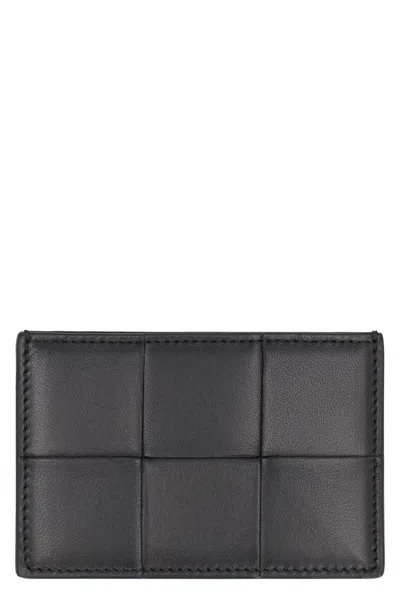 Bottega Veneta Leather Cardholder In Black