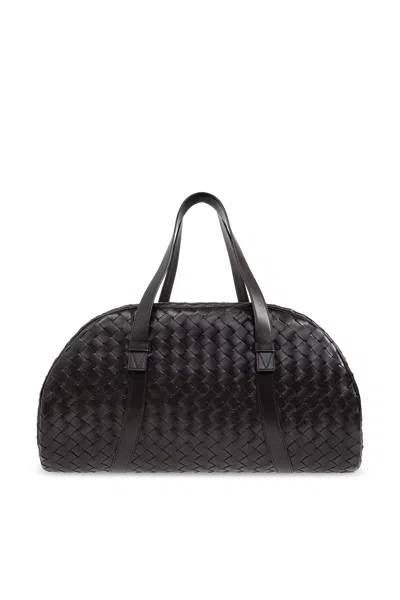 Bottega Veneta Leather Carry-on Bag In Silver