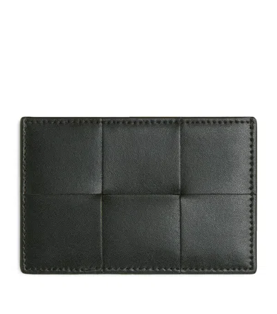 Bottega Veneta Leather Cassette Card Holder In Grey