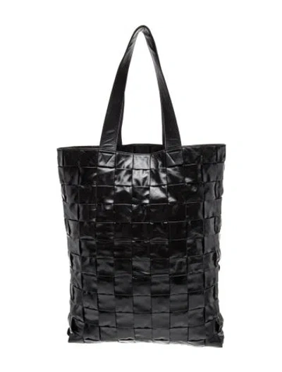 Pre-owned Bottega Veneta Leather Cassette Tote Maxi In Black