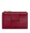 Bottega Veneta Leather Cassette Zipped Card Holder In Red