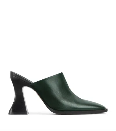 Bottega Veneta Leather Cha-cha Heeled Mules 100 In Green