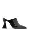 Bottega Veneta Womens Black Cha Cha 100 Leather Curved-heel Mules In Black