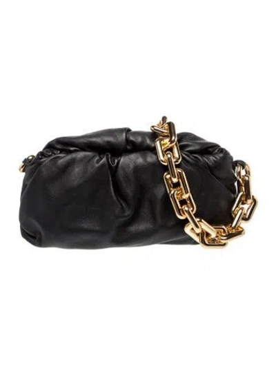 Pre-owned Bottega Veneta Leather Chain Pouch In Black