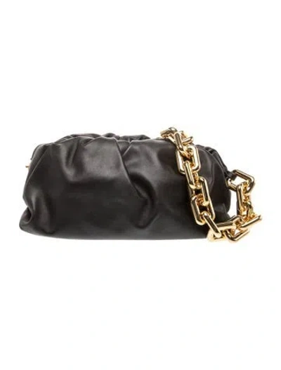 Pre-owned Bottega Veneta Leather Chain Pouch In Black