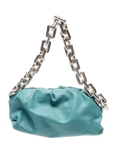 Pre-owned Bottega Veneta Leather Chain Pouch In Blue