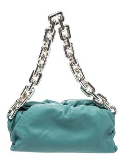 Pre-owned Bottega Veneta Leather Chain Pouch In Blue