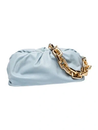 Pre-owned Bottega Veneta Leather Chain Pouch In Blue