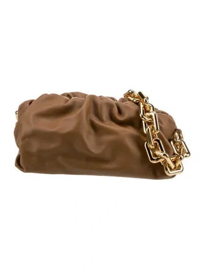 Pre-owned Bottega Veneta Leather Chain Pouch In Brown