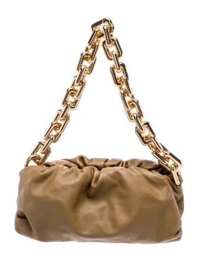 Pre-owned Bottega Veneta Leather Chain Pouch In Brown