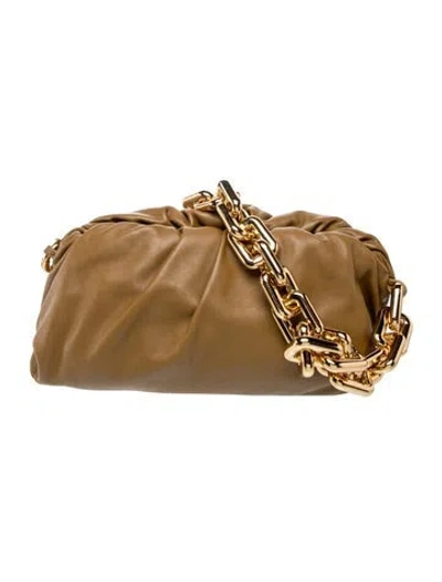 Pre-owned Bottega Veneta Leather Chain Pouch In Brown
