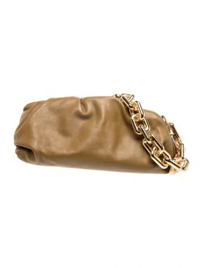 Pre-owned Bottega Veneta Leather Chain Pouch In Brown