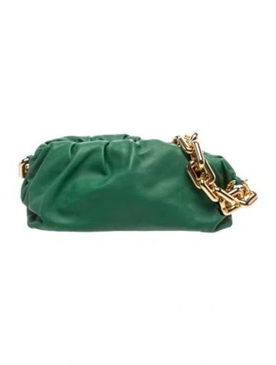 Pre-owned Bottega Veneta Leather Chain Pouch In Green