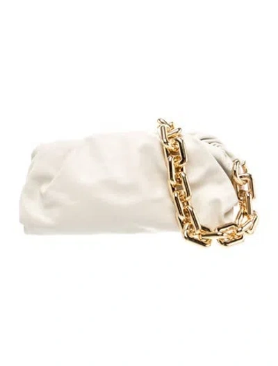 Pre-owned Bottega Veneta Leather Chain Pouch In Neutral