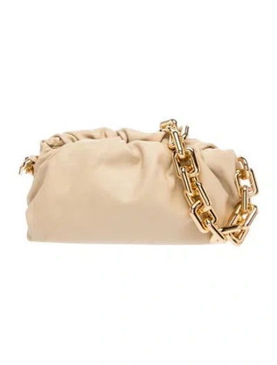 Pre-owned Bottega Veneta Leather Chain Pouch In Neutral
