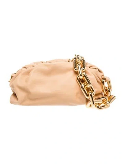 Pre-owned Bottega Veneta Leather Chain Pouch In Neutral