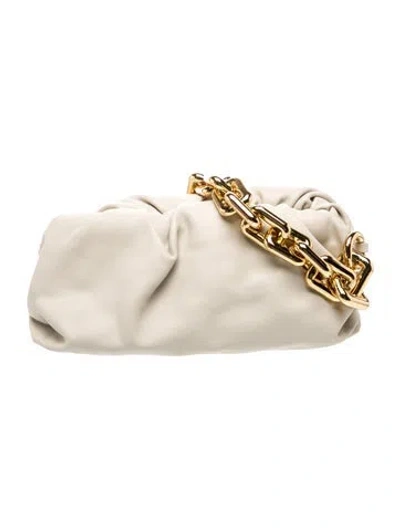 Pre-owned Bottega Veneta Leather Chain Pouch In Neutral