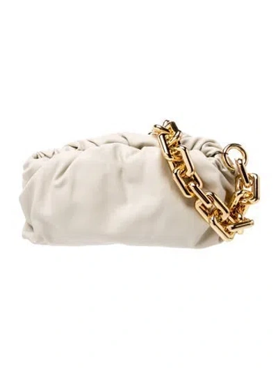 Pre-owned Bottega Veneta Leather Chain Pouch In Neutral