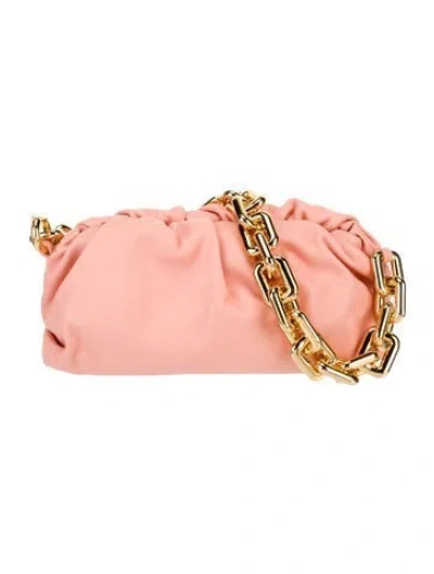Pre-owned Bottega Veneta Leather Chain Pouch In Pink