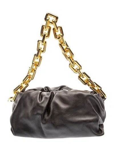 Pre-owned Bottega Veneta Leather Chain Pouch W/ Tags In Black