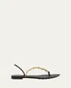 Bottega Veneta Leaf Flat Sandal In Black
