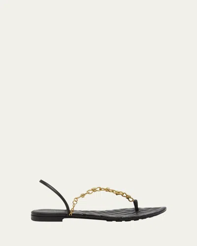 Bottega Veneta Leaf Flat Sandal In Black