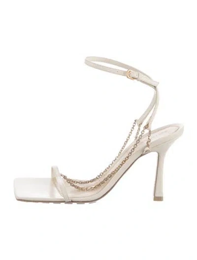 Pre-owned Bottega Veneta Leather Chain-link Accents Gladiator Sandals In Neutral