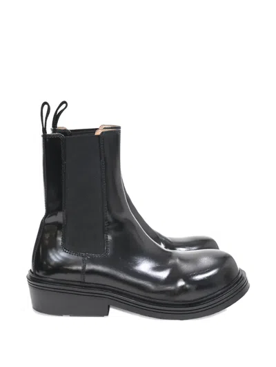 Pre-owned Bottega Veneta Leather Chelsea Boots In Black