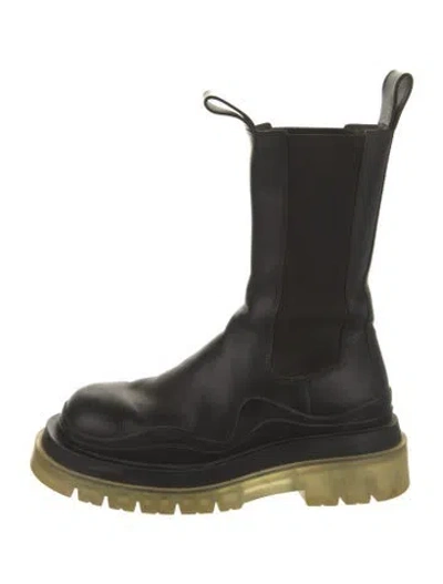 Pre-owned Bottega Veneta Leather Chelsea Boots In Black