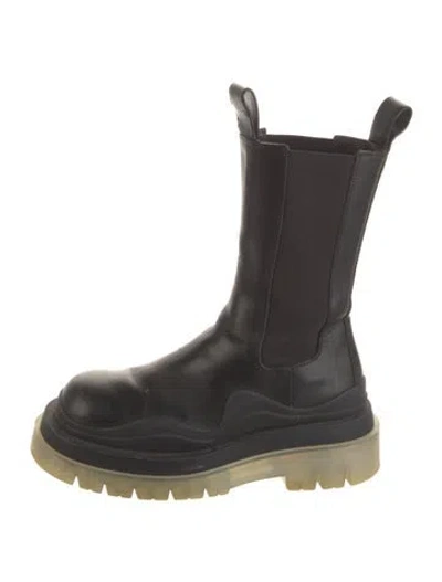 Pre-owned Bottega Veneta Leather Chelsea Boots In Black