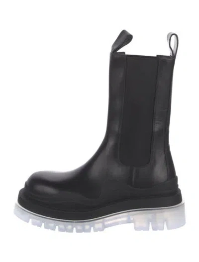 Pre-owned Bottega Veneta Leather Chelsea Boots In Black